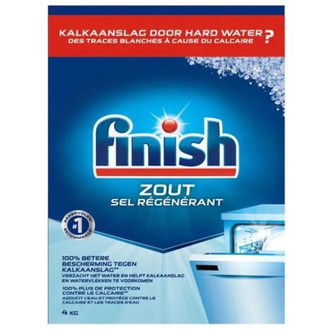 Finish Sel régénérant transparent pour lave-vaisselle 4 kg