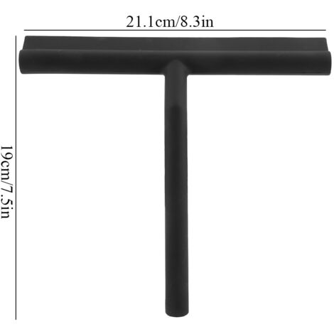 [Finishing Brush] Ergonomischer Autofensterschaber aus Edelstahl – Schwarzes Modell, 21,1 cm, mit rutschfestem Griff