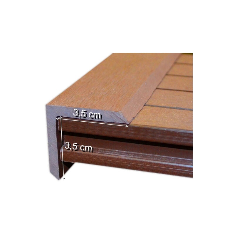 Finition latérale lame terrasse bois composite - Brun Exotique - 220 cm
