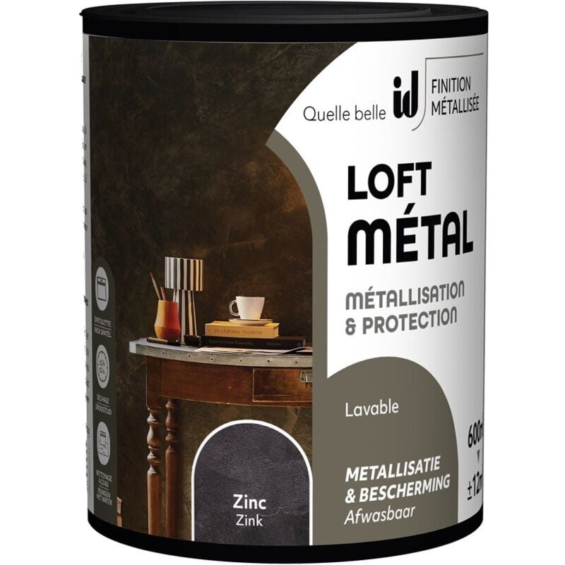 Finition zinc loft metal Metallisation & Protection 600ml Id Paris