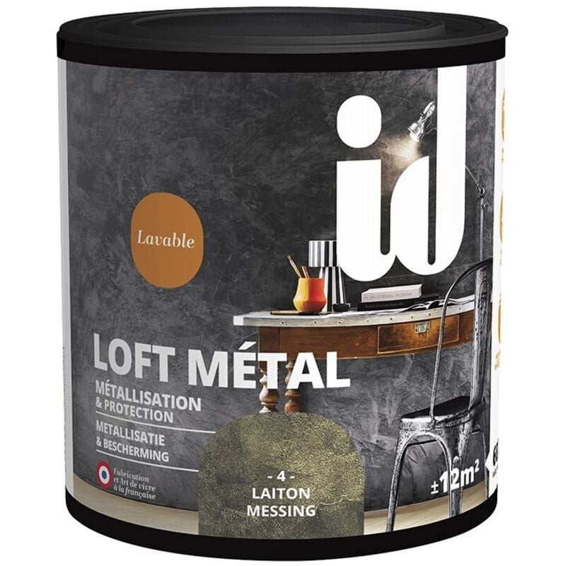 Finition laiton loft metal Metallisation & Protection 600ml Id Paris