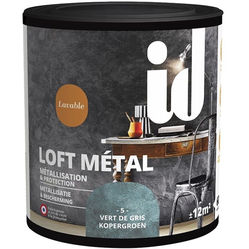 Finition vert de gris loft metal Metallisation & Protection 600ml Id Paris
