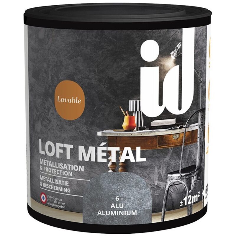 Finition alu loft metal Metallisation & Protection 600ml Id Paris