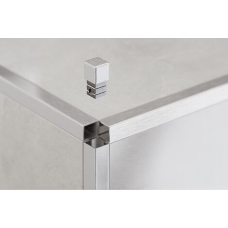 Finitura angolare per profili in acciaio inossidabile Q e P argento satinato - 0,8 cm