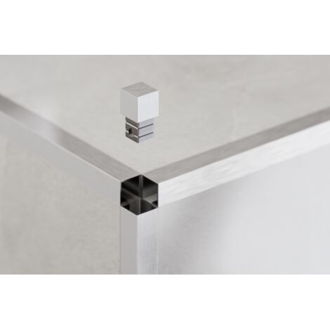 Finitura angolare per profili in acciaio inossidabile rettificati QS argento satinato - 1 cm