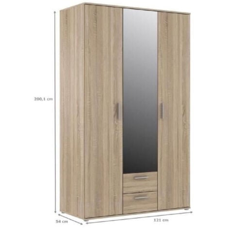 AUTRES FINLANDEK Armoire de chambre SELKEÄ style contemporain décor chene sonoma - L 121 cm