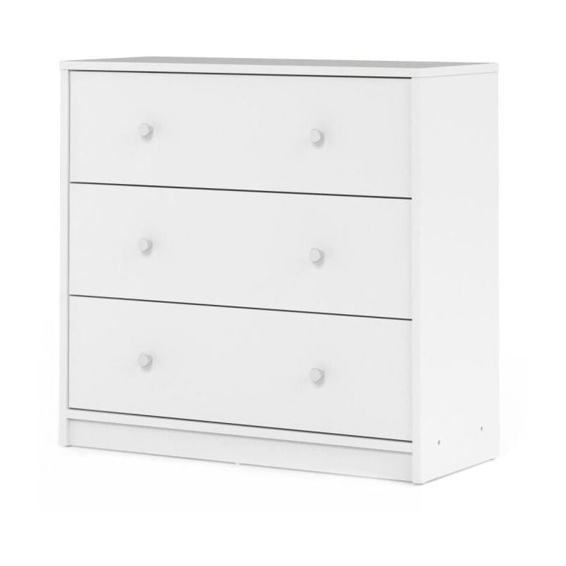 Commode de chambre tyylikäs style contemporain décor blanc - l 72 cm - Finlandek