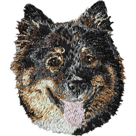 Finnischer Lapphund - Aufnäher in Hundeform, bestickter Aufnäher, einzigartige Rucksackdekoration von Art-Dog