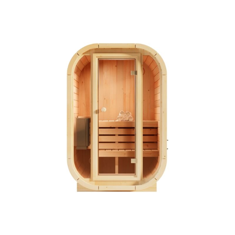 Finntherm - Sauna intérieur Ellipso s Naturel , 42 mm Épaisseur de paroi 136 x 119 cm