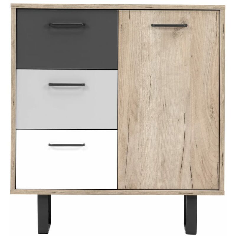 Finori - Commode Orlando 1 Gris et chêne artisanal