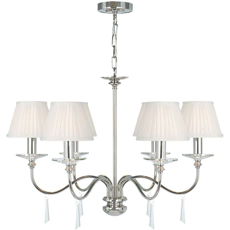 Elstead Lighting - Elstead Finsbury Park - 6 Light Multi Arm Chandelier Polished Nickel Finish - Shades Not Included, E14