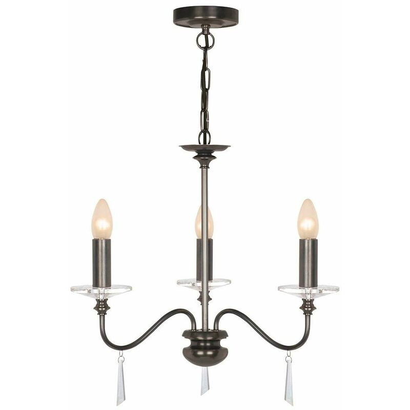 02elstead - Finsbury Park pendant light, aged bronze, 3 bulbs, without lampshade