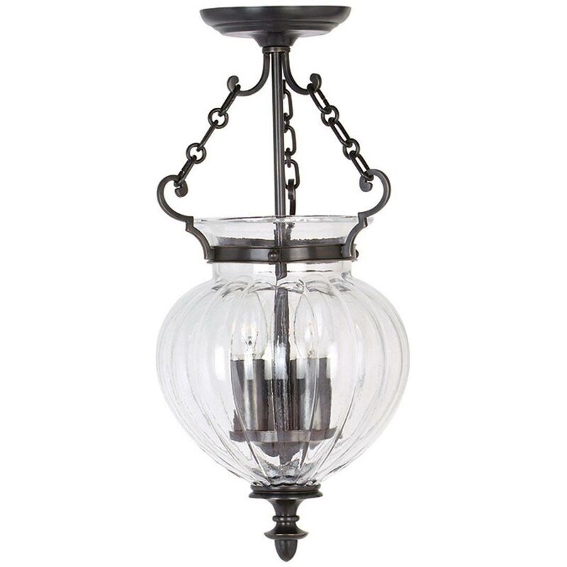 Elstead Lighting - Elstead Finsbury Park - 3 Light Small Ceiling Lantern Pendant Old Bronze, E14