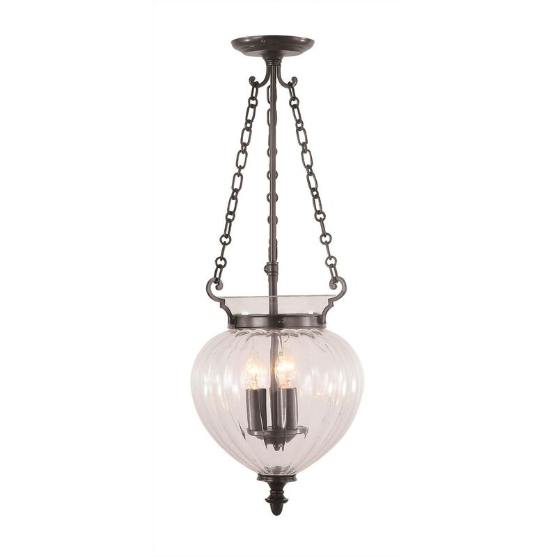 Elstead Finsbury Park - 3 Light Medium Ceiling Lantern Pendant Old Bronze, E14