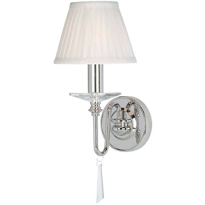Elstead Lighting - Elstead Finsbury Park - 1 Light Indoor Candle Wall Light Polished Nickel - Shade Not Included, E14
