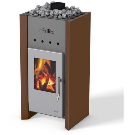 FinTec TROLL 7,8 kW Holz-Saunaofen holzbefeuerter Saunaofen Perlkupfer BImSchV 2