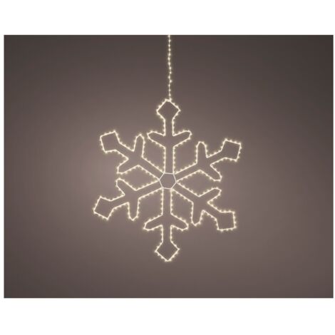 Fiocco di neve c/micro LED bianco caldo d.58cm OUT