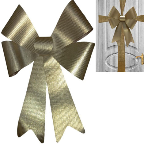 Fiocco grande in ORO per porta portoni entrata ingressi ghirlanda fuoriporta h60 decorazione natalizia natale bar hotel