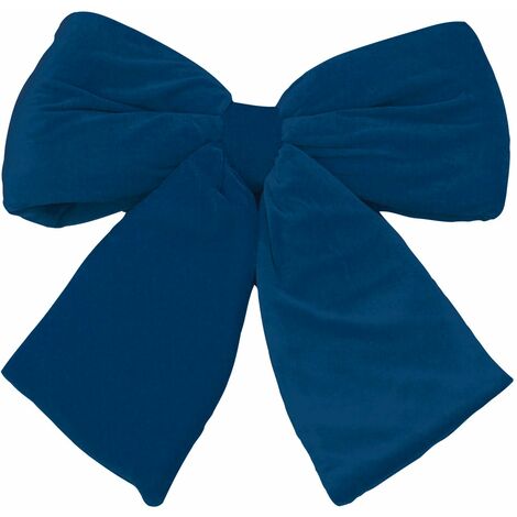 Fiocco imbottito in velluto Blu decorazione natalizia per albero e ghirlanda dietro porta -Medium