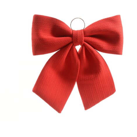 Fiocco in velluto decorazione natalizia da appendere -Rosso / 22 x 22 cm