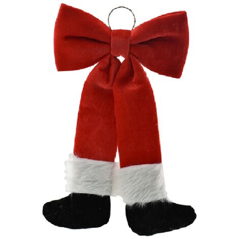Fiocco Rosso  puntale per albero di natale Gambe pensolanti Babbo Natale fuoriporta Decorativo