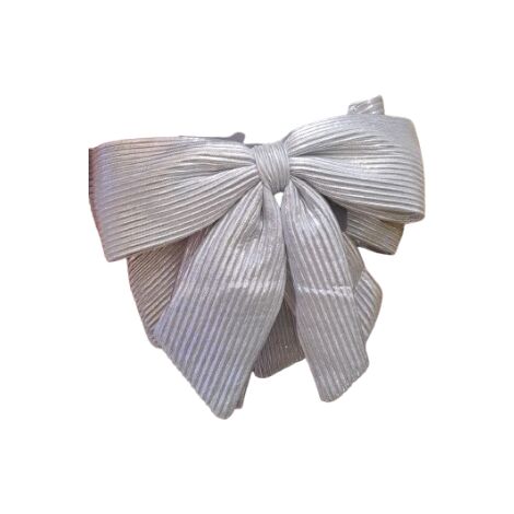 Fiocco tessuto rigato silver 28cm Due esse christmas