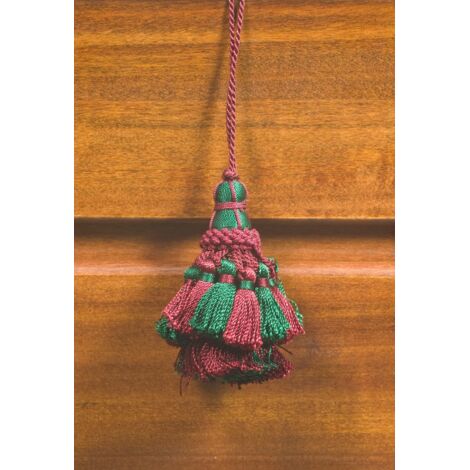 FIOCCO X CHIAVI CM.9 VERDE/BORDO. Prezzo per 1 pezzo.