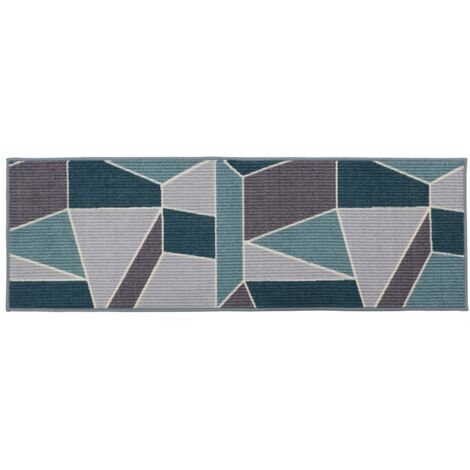 Fiora Machine Washable Runner Mat, 50x150cm, Duck Egg