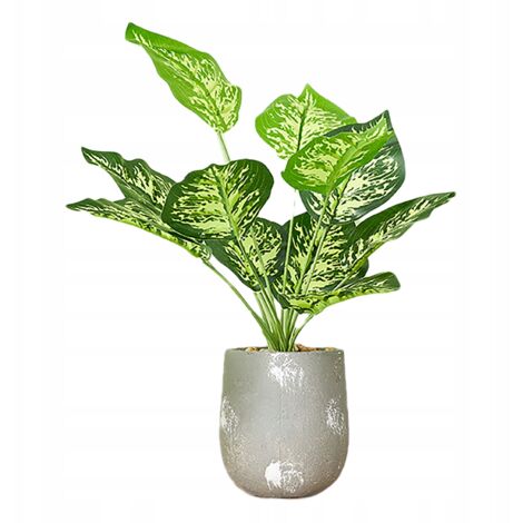Fiore artificiale in vaso per casa e ufficio Dieffenbachia realistica