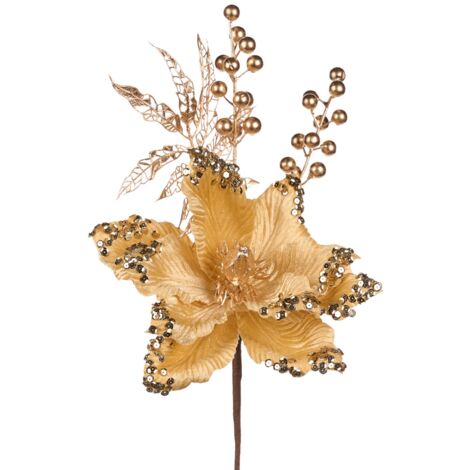Fiore decorativo magnolia color oro per decorazioni e composizioni di fiori da 46 cm