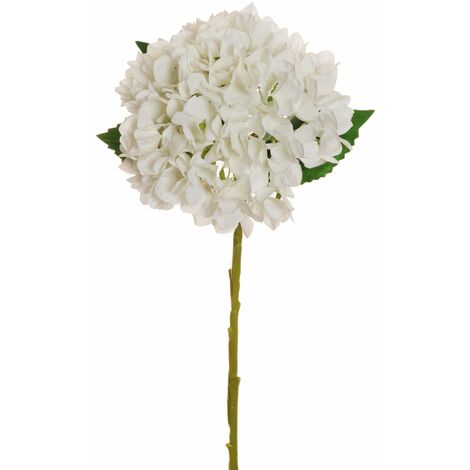 Fiore decorativo ortensia in poliestere bianco, decorazione da 45 cm