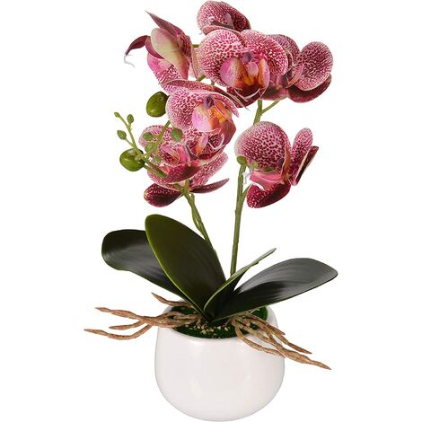 matrimonio finta Phalaenopsis decorazione per casa Omygarden Fiore di orchidea artificiale con vaso ufficio 