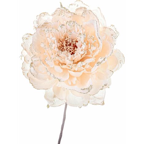 Ramo 3 peonie artificiali in stoffa shabby chic h. 63 cm