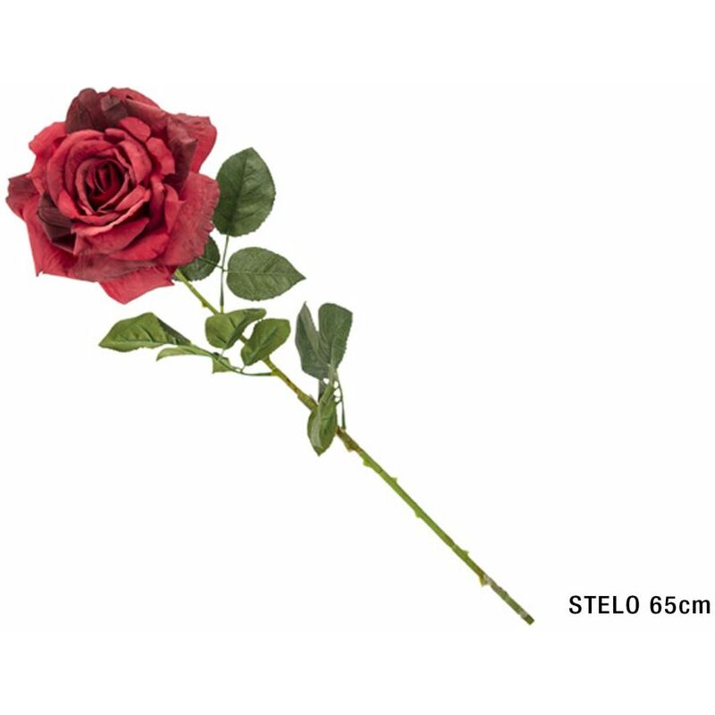 Image of Stelo Rosa Cm.65 Sintetico Fiore