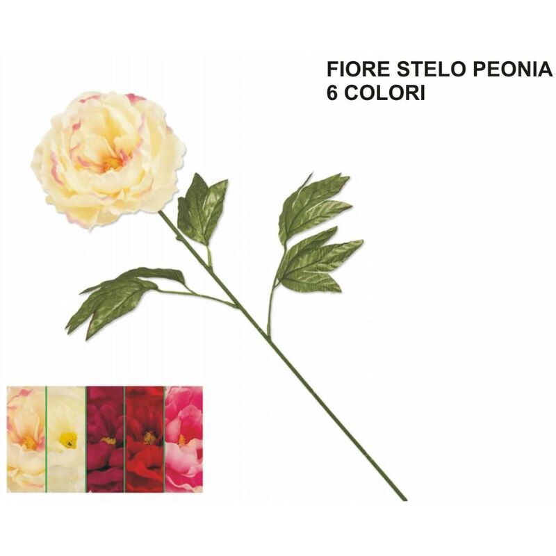 Image of Fiore stelo peonia disp. 6 colori sintetico