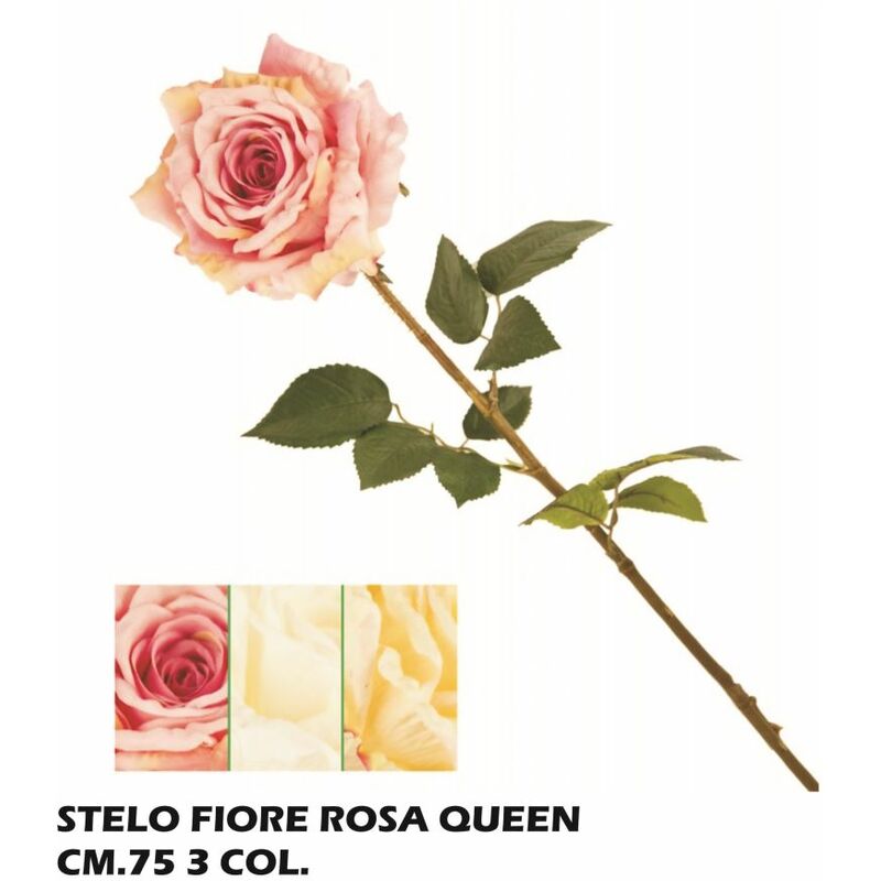 Image of Bighouse It - fiore stelo rosa queen 3 colori disponibili sintetico