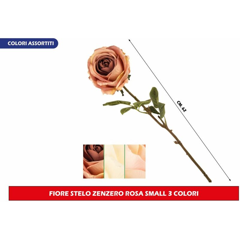 Image of Fiore stelo rosa small 3 colori disponibili sintetico