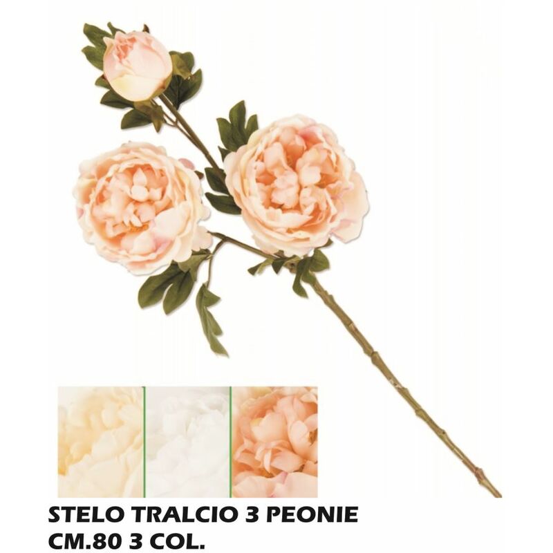 Image of Fiore tralcio 3 peonie CM.80 disponibile 3 colori sintetico