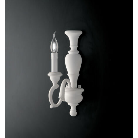 Fiorenza Applique in legno bianco shabby 1 luce .12 P.21 BL172-AP1-BCO
