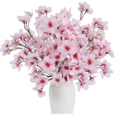 Fiori di pesco artificiali realistici, realizzati con materiali di alta qualità.