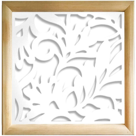 FIORI - Modules décoratifs en bois et PVC - Couleur : blanc - Dimension : 48x48 cm