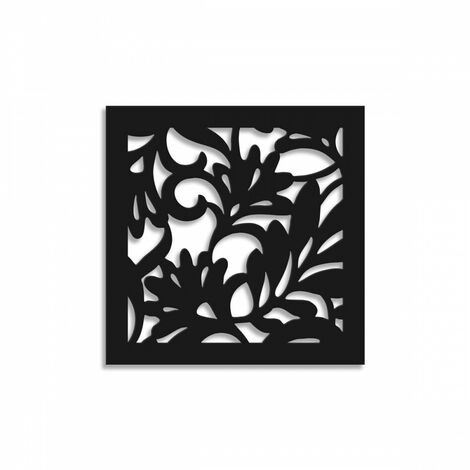 FIORI - Pannello in PVC traforato - Parasole - Colore: nero - Misura: 98x98 cm