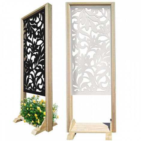 FIORI - Separè - Paravento modulabile - 70x190cm - in Legno e PVC - Colore: bianco