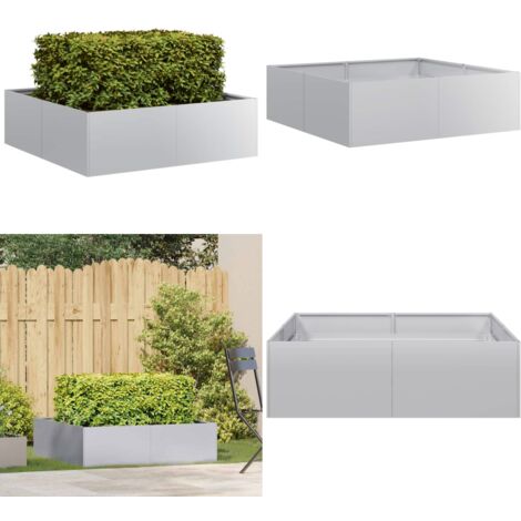 Fioriera 100x100x30 cm in Acciaio Zincato - Fioriera in acciaio zincato - Fioriera per balcone