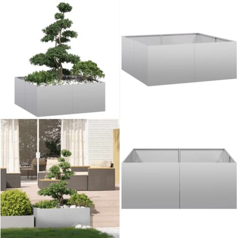 Fioriera 100x100x40 cm in Acciaio Zincato - Fioriera in acciaio zincato - Fioriera per balcone