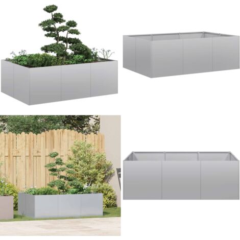 Fioriera 120x80x40 cm in Acciaio Zincato - Fioriera in acciaio zincato - Fioriera per balcone