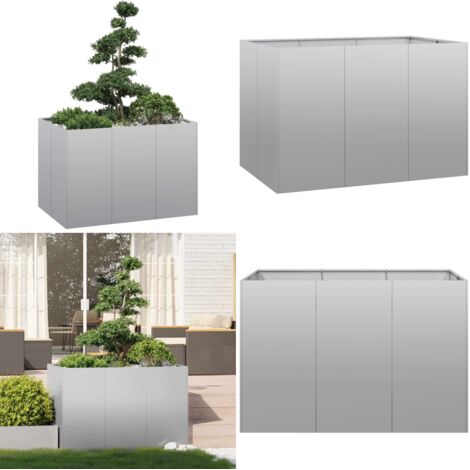 Fioriera 120x80x80 cm in Acciaio Zincato - Fioriera in acciaio zincato - Fioriera per balcone