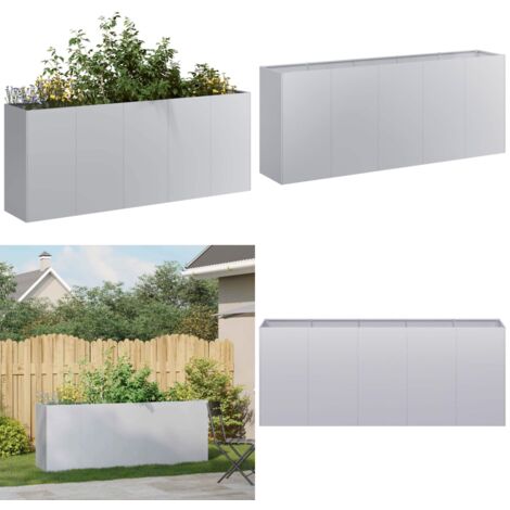 Fioriera 200x40x80 cm in Acciaio Zincato - Fioriera in acciaio zincato - Fioriera per balcone