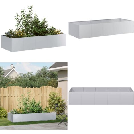 Fioriera 200x80x40 cm in Acciaio Zincato - Fioriera in acciaio zincato - Fioriera per balcone
