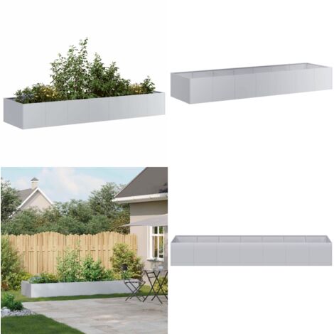 Fioriera 280x80x40 cm in Acciaio Zincato - Fioriera in acciaio zincato - Fioriera per balcone
